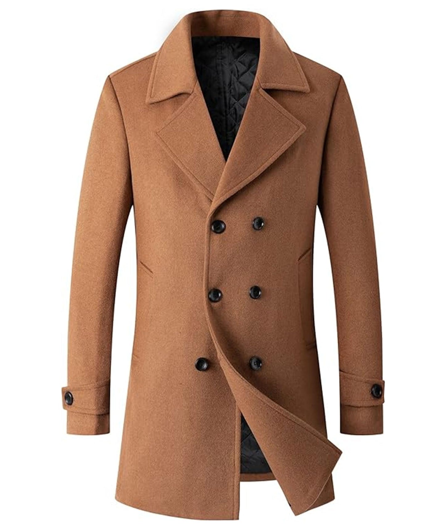 Men's Wool Blend Trench Coat